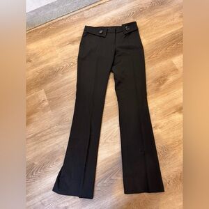 Vintage Versace 100% wool black flare pants size 38 with 2 button details on top